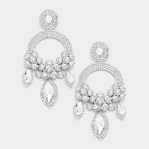 Large Long Elegant Chandelier Pageant Prom Earrings | 364521