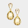 Gold Crystal Double Teardrop Pageant Earrings for Little Girls | 387927