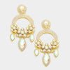 Large Long Elegant AB Chandelier Pageant Prom Earrings on Gold | 368436