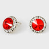 Red Austrian Crystal Round Stud Earrings | 5/8" | 114222