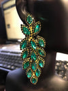 Long Emerald Crystal Marquise Earrings | 364562