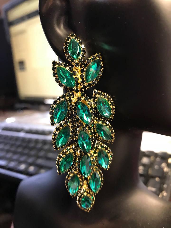 Lizzie Two Color Dangle Earrings Green – INK+ALLOY, LLC