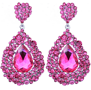 Chunky Fuchsia Pageant Earrings | NO AB | H202-7 NAB