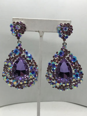 Purple Earrings | Purple Pageant Earrings | H202-7