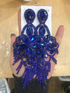 Very Large Emerald Crystal Flower Fringe Earrings | Statement Earrings | 428177