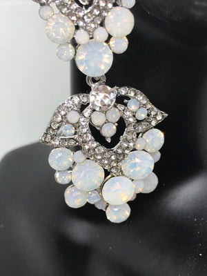 White Opal Crystal Dangle Earrings | Lauren | 238092