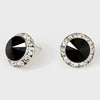 Black Austrian Crystal Round Stud Earrings | 5/8" | 114209