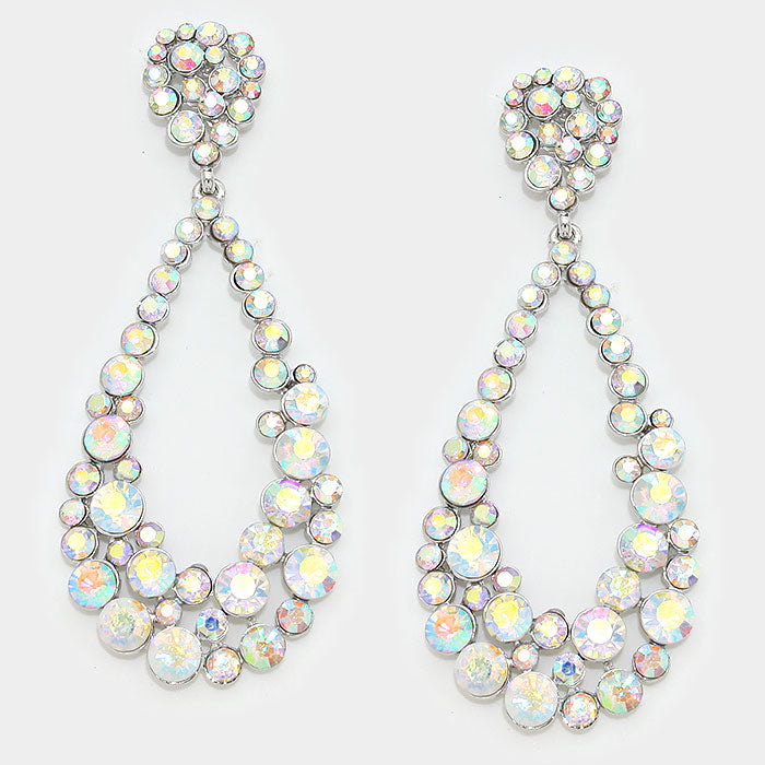 Rhinestone Hoops Earrings LV ( More Colors) – Bling Fashion Accessories