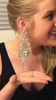 Large Black Diamond Chandelier Earrings | 371724