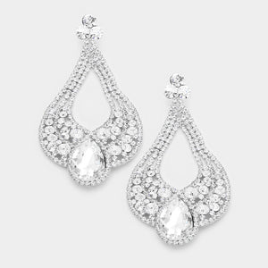Large Chunky Cut Out Crystal Teardrop Earrings | Tammy Lee's | 368880