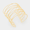 Gold Crossed Metal Cage Cuff Bracelet | 279598