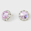 Violet Austrian Crystal Round Stud Earrings | 5/8" | 114233