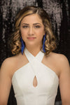 Long Sapphire Statement Earrings | sapphire bolts | 364549