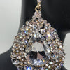 Large Crystal Earrings on Gold | Pageant Chunky Earrings on Gold | H202-7