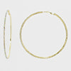 AB Rhinestone Hoop Earrings on Gold | 3 3/4" | 269233