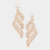 Long Crystal Statement Earrings on Rose Gold | bolts | 398399