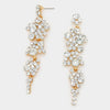 Crystal Long Dangle Earrings on Gold | 294866