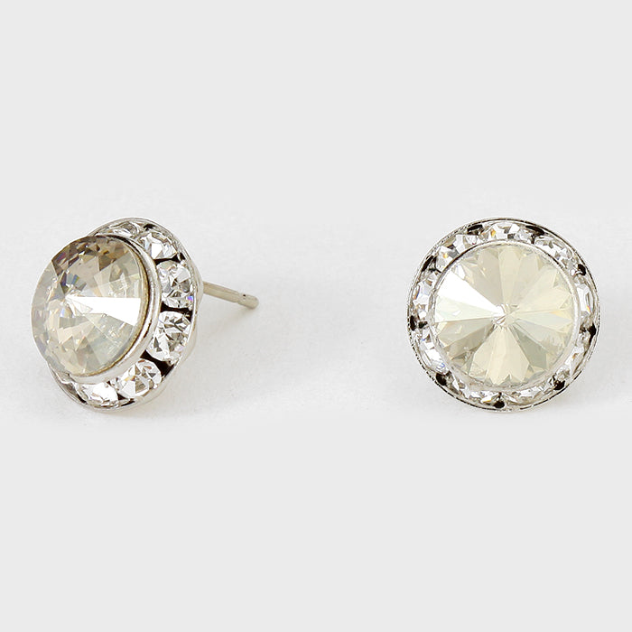 Crystal Stud Earrings 0.5" | 123293