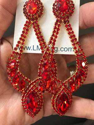 Lightweight Long Crystal Chandelier Pageant Earrings | 428399