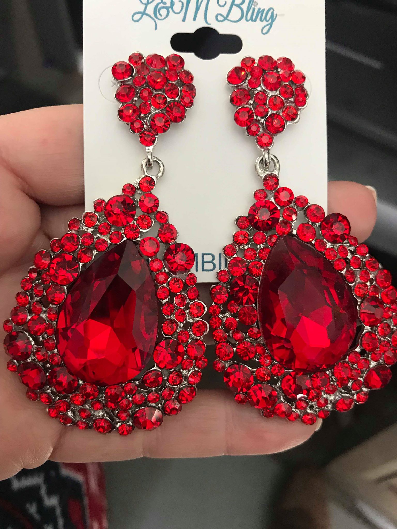 long earrings for red dress Long Glitter A-Line Prom Dress with Embroidered Bodice Red / Large