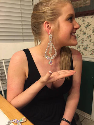 Navy Pageant Earrings | "Miss America" | 370610