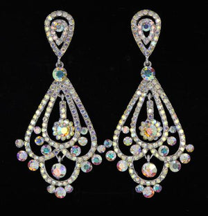AB Chandelier Earrings on Silver - H202-13 S-AB