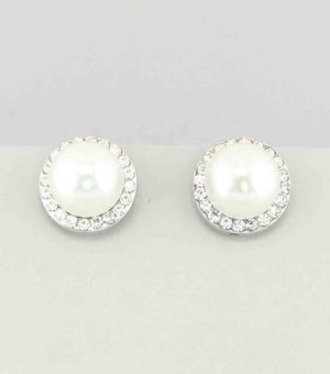 White Pearl Stud Clip On Earrings |JC9EECQ90WHTRD