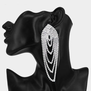 Oversized Draped Crystal Rhinestone Earrings | 371216