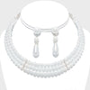 Wedding Jewelry | White Pearl Necklace Set | 145214