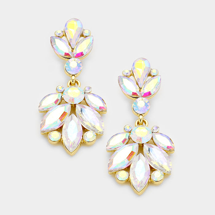 AB Crystal Drop Earrings on Gold | 361276