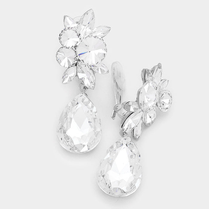 Crystal Teardrop Earrings | Clip On | 272301