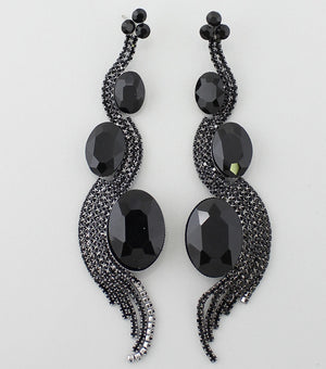 Large Black Earrings | JE3E6733BLKHM