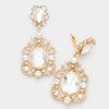 Elegant Crystal Chandelier Clip On Pageant Prom Earrings on Gold | 323890