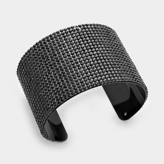 Black Crystal Cuff Pageant Bracelet L M Bling lmbling