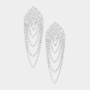 Oversized Draped Crystal Rhinestone Earrings | 371216