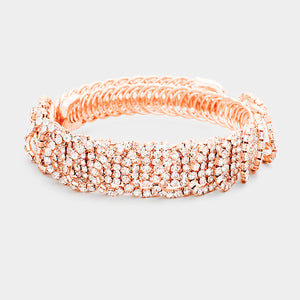 Rose Gold Rhinestone Adjustable Bracelet | 391430