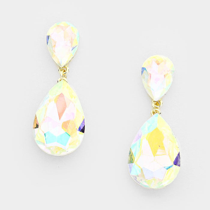 AB Teardrop Earrings on Gold | 237733