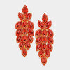 Long Red Crystal Marquise Earrings