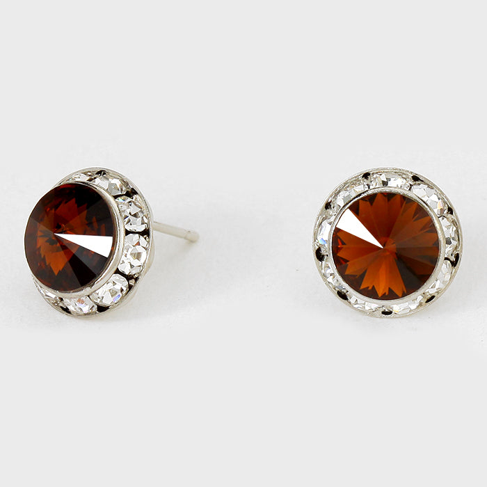 Topaz Stud Earrings 0.5" | 123317