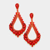 Oversized Cut Out Red Crystal Teardrop Earrings | 368847