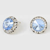 Light Blue Austrian Crystal Round Stud Earrings | 5/8" | 114221