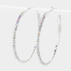 AB Crystal Rhinestone Hoop Earrings | 2.5" | 234446