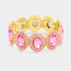 Oval Pink Crystal Stretch Bracelet | 353435