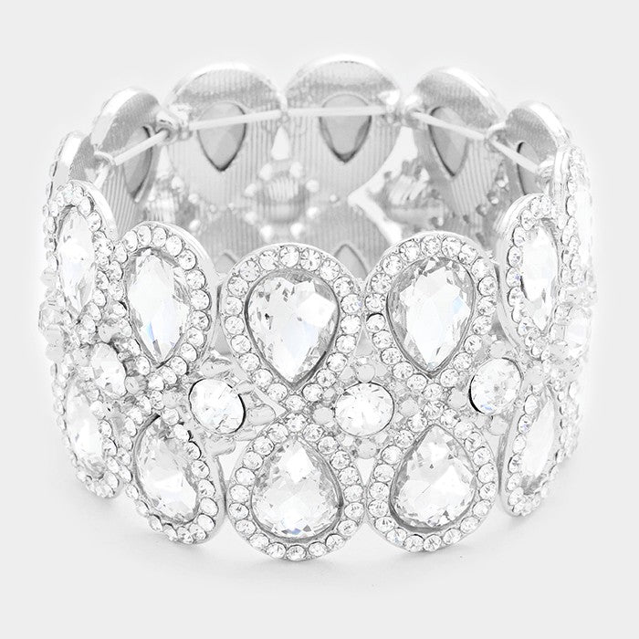 Double Teardrop Crystal Stretch Bracelet | 243779