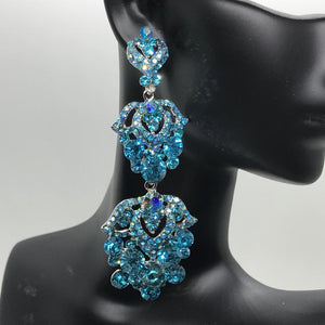 Aqua Crystal Dangle Earrings | Lauren | 238090