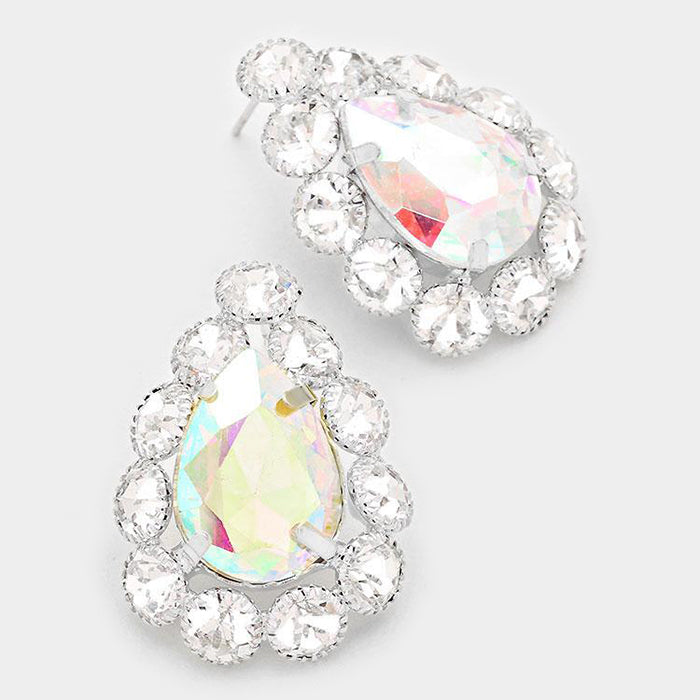 Ab crystal stud earrings outlet