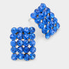 Blue Rectangle Stud Earrings | Austrian Crystal | 70738