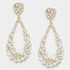 Big Crystal on Gold Pageant Hoop Earrings | 3.75" | 294850