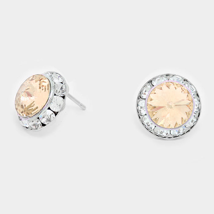 Neutral Color Stud Earrings 0.5" | 290285