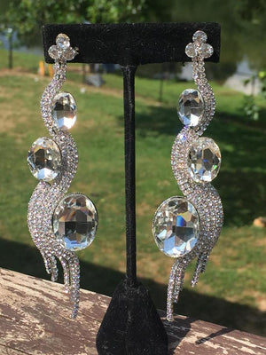 Large Crystal Pageant Earrings | JE3E6733CLRRD